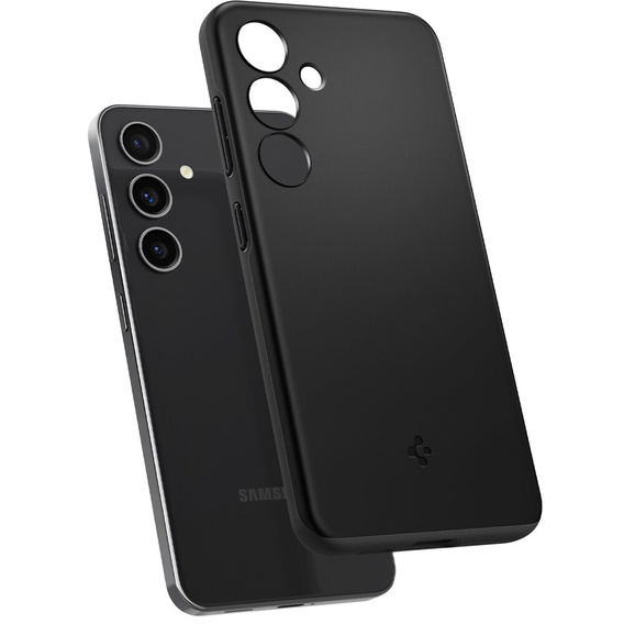 Etui Spigen do Samsung Galaxy S24, Thin Fit, Czarne + Szkło