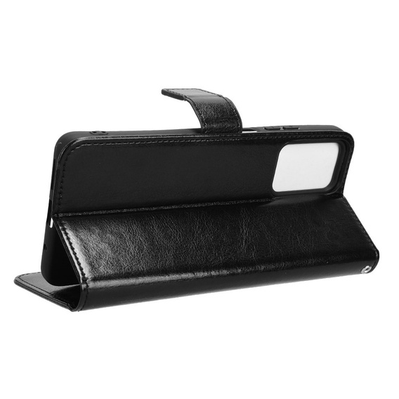 Etui z klapką do Motorola Moto E14, Crazy Horse Wallet, czarne