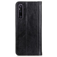 Etui do Sony Xperia 1 V, Wallet Litchi Leather, czarne