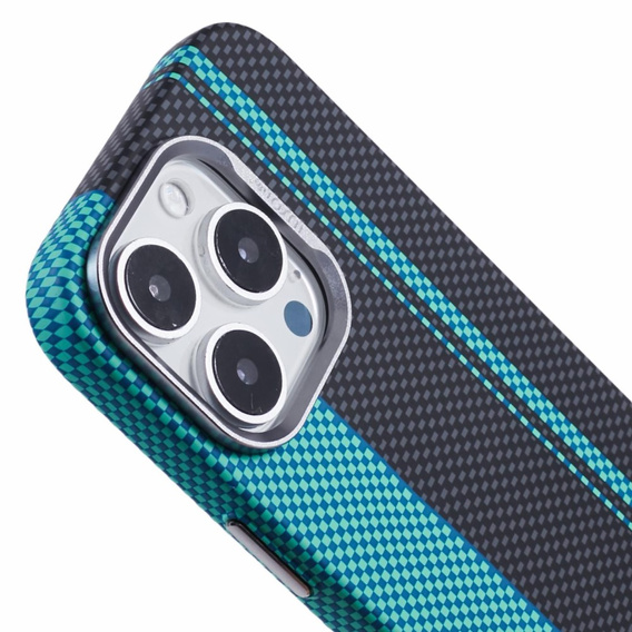 Etui do iPhone 16 Pro, Carbon Fiber MagSafe, czarne / niebieskie