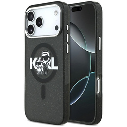 Etui Karl Lagerfeld IML Glitter Karl & Choupette Sketch Logo MagSafe do iPhone 17 Pro Max