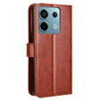 Etui z klapką do Xiaomi Redmi Note 13 Pro 5G, Crazy Horse Wallet, brązowe