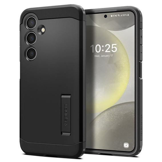 Etui Spigen do Samsung Galaxy S24, Tough Armor, Czarne + Szkło