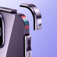 Etui do iPhone 15, Magnetic Dual Glass, fioletowe