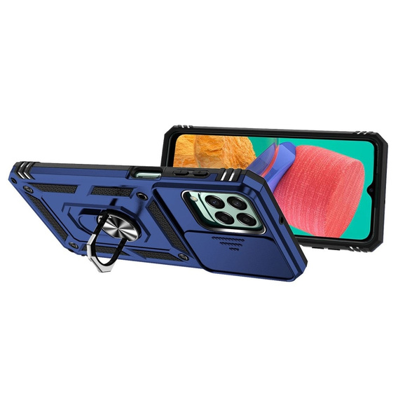 Etui pancerne do Samsung Galaxy M33 5G, CamShield Slide, niebieskie
