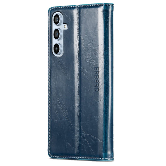Etui z klapką do Samsung Galaxy A54, ERBORD Waxy Wallet, niebieskie