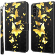Etui z klapką do Samsung Galaxy A14 4G/5G, Wallet, Butterflies złote