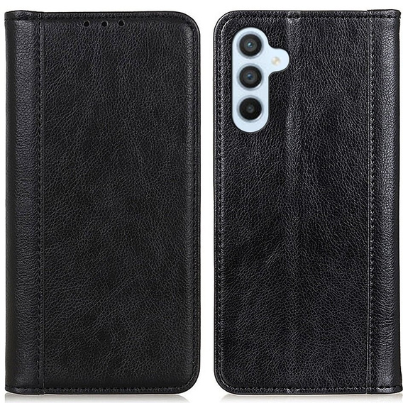 Etui do Samsung Galaxy S24 / S25, Wallet Litchi Leather, czarne