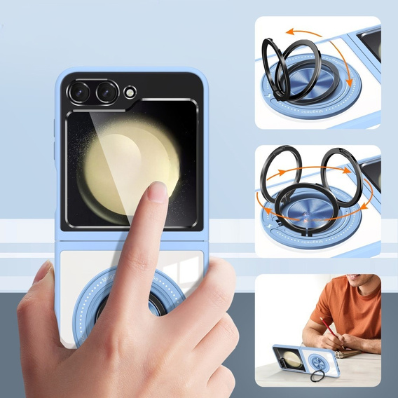 Etui do Samsung Galaxy Z Flip7 FE / Z Flip6, Corners Dropproof, do MagSafe, przezroczyste / niebieskie