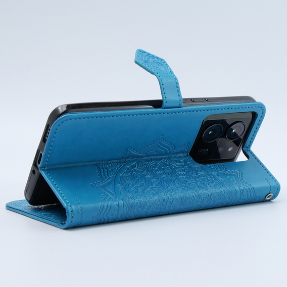Etui z klapką do Xiaomi 13T / 13T Pro, Mandala, niebieskie