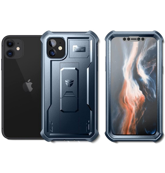 Etui pancerne do iPhone 11, Dexnor Full Body, granatowe