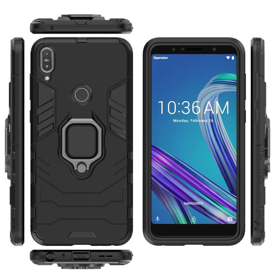 Etui do Asus ZenFone Max Pro M1 ZB602KL, Kickstand Ring, czarne