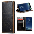 Etui z klapką CASEME do Samsung Galaxy S8+ Plus, Waxy Textured, kawowe