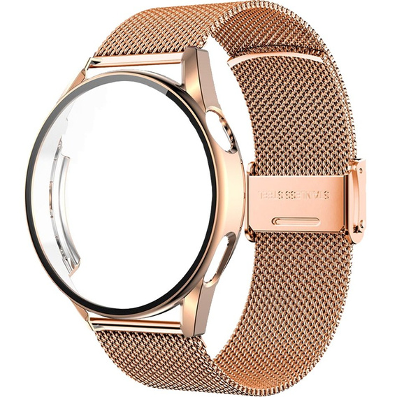 Bransoleta + Etui z osłoną na ekran do Huawei Watch GT 4 41mm, Różowe złoto
