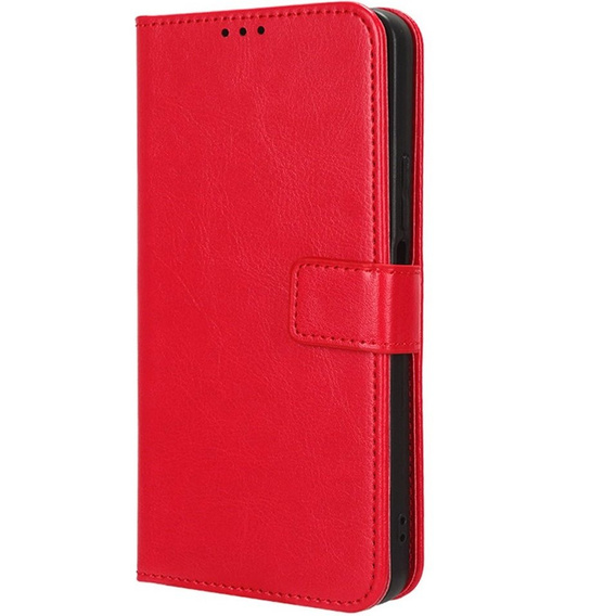 Etui z klapką do Honor 90 Lite 5G, Crazy Horse Wallet, czerwone