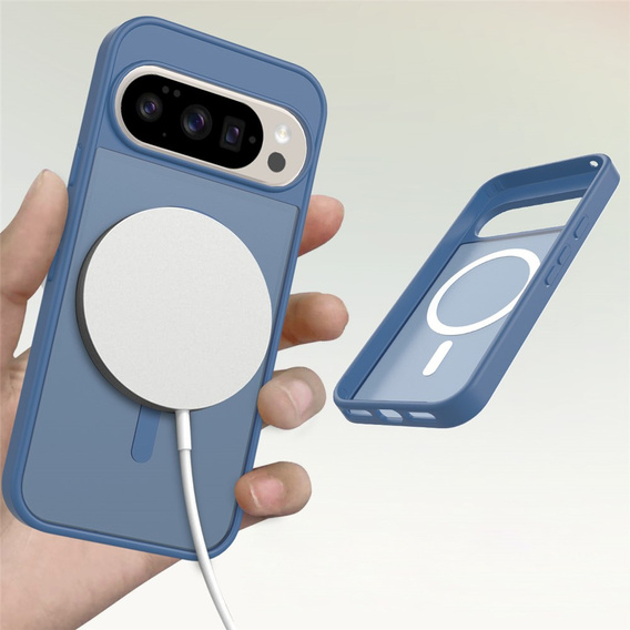 Etui Matt Case do Google Pixel 10 / 10 Pro, do MagSafe, półprzezroczyste niebieskie