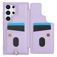 Etui do Samsung Galaxy S24 Ultra, Leather Flower Card Slot, fioletowe
