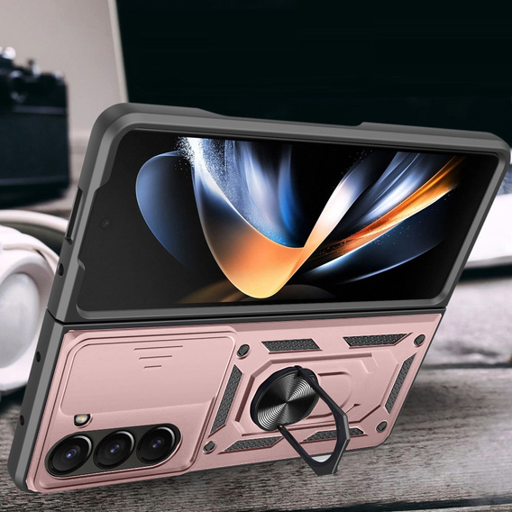 Etui pancerne do Samsung Galaxy Z Fold5 5G, CamShield Slide, różowe rose gold