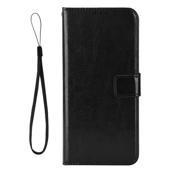 Etui z klapką do Realme 14X / Realme C75, Crazy Horse Wallet, czarne