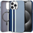 Etui do iPhone 15 Pro, Carbon Fiber MagSafe, niebieskie