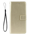 Etui z klapką do Xiaomi Poco F6 Pro, Crazy Horse Wallet, złote
