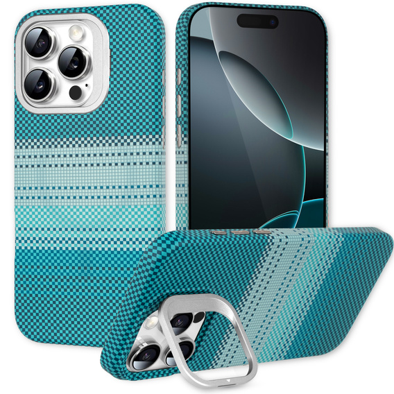 Etui do iPhone 16 Pro Max, Frame Kickstand, do MagSafe, Moon Green