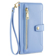 Etui z klapką do Motorola Moto G84 5G, Wallet Zipper Pocket, niebieskie