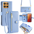 Etui z klapką do Motorola Moto G15 / G15 Power, Wallet Zipper Pocket, niebieskie