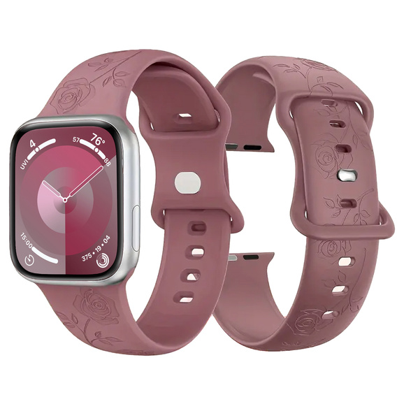 3x Pasek Silikonowy do Apple Watch 1/2/3/4/5/6/7/8/9/SE/ULTRA/ULTRA 2 42/44/45/49MM, Rose, Fioletowy, Beżowy, Biały