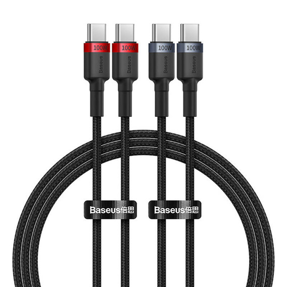 Kabel Baseus Cafule USB-C do USB-C 100W 1m – zestaw 2 sztuk
