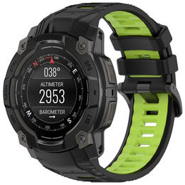 Pasek silikonowy do Garmin Instinct 3 Solar / Instinct 3 AMOLED 50 mm, sportowy – czarno-zielony