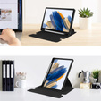 Etui z klawiaturą do Samsung Galaxy Tab A9+, Rotary 360° Leather, czarne