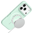 Etui silikonowe do iPhone 17 Pro, do MagSafe, antywstrząsowe, zielone