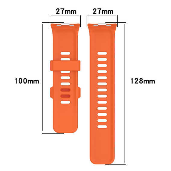 Pasek Silikonowy do Xiaomi Redmi Watch 4 / Xiaomi Smart Band 8 Pro / Xiaomi Smart Band 9 Pro, Pomarańczowy