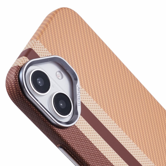 Etui do iPhone 16, Carbon Fiber MagSafe, żółte