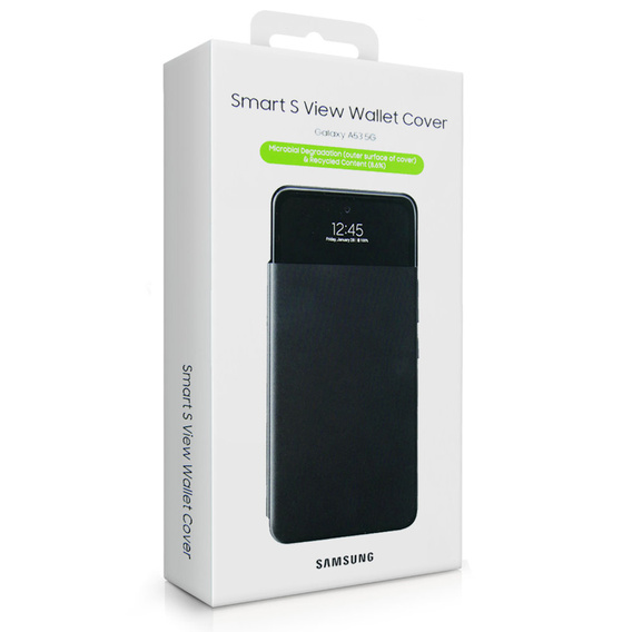 Oryginalne etui Samsung do Galaxy A53 5G, S View Wallet Cover, czarne