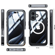 Etui do iPhone 16 Plus, Shockproof, ze szkłem, do MagSafe, czarne