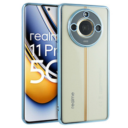 Etui do Realme 11 Pro 5G / Pro+ 5G, Electroplating Frame, przezroczyste / niebieskie