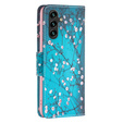 Etui z klapką do Samsung Galaxy A55 5G, Wallet, Sakura niebieskie
