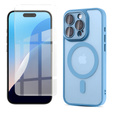 Etui do iPhone 16 Pro, do MagSafe, ERBORD Matt Case, niebieski + Szkło na ekran