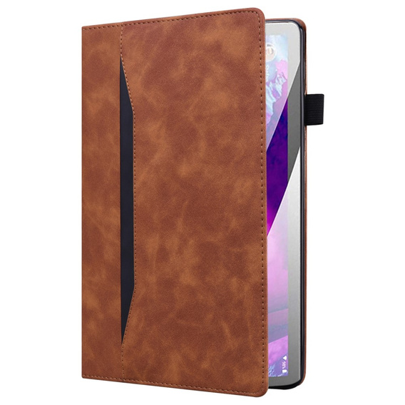 Etui do Lenovo Tab P12, Classic, z miejscem na rysik, brązowe