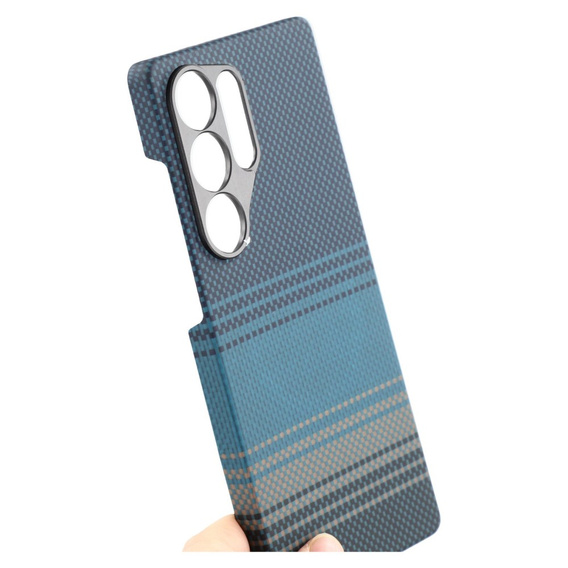 Etui do Samsung Galaxy S24 Ultra – magnetyczne Aramid Fiber, niebieskie