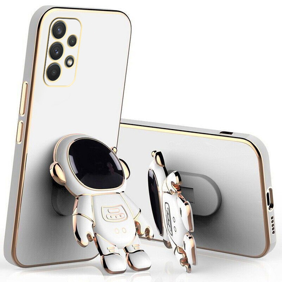 Zestaw Etui Electro do Samsung Galaxy A53 5G, Astronauta, Białe + szkło