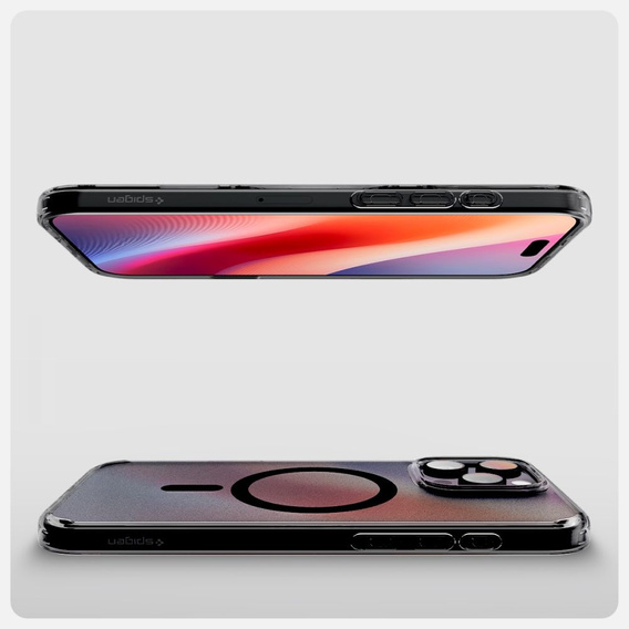 Etui z MagSafe Spigen do iPhone 16 Pro, Ultra Hybrid "T", matowe przezroczyste / czarne + Szkło
