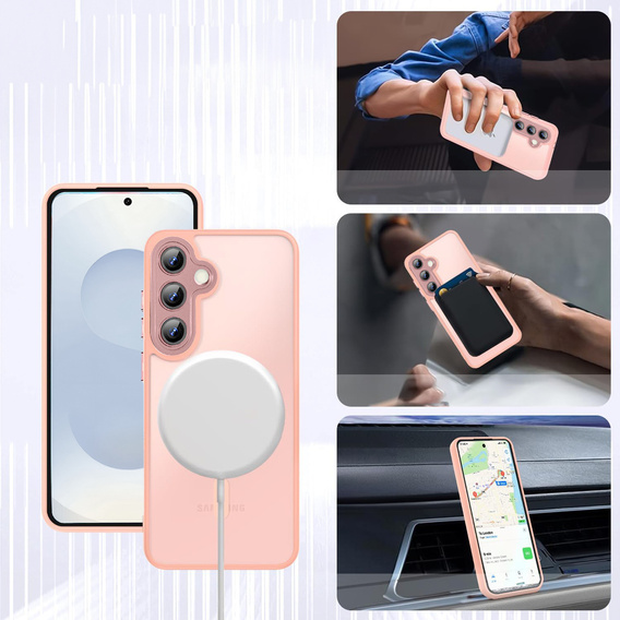 Etui Matt Case do iPhone 17 Pro, do MagSafe, półprzezroczyste różowe