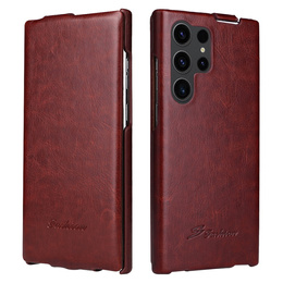 Etui do Samsung Galaxy S25 Ultra z klapką pionową – brązowe