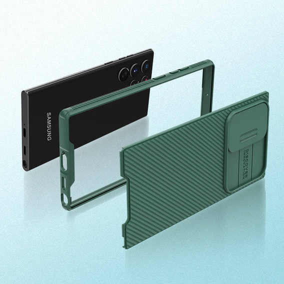 Etui NILLKIN do Samsung Galaxy S23 Ultra, CamShield Pro Case, zielone