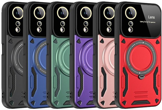 Etui pancerne do Xiaomi Redmi A3, Magnetic Ring, niebieskie