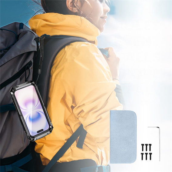 Etui R-JUST z podstawką i wbudowanym szkłem do iPhone 17