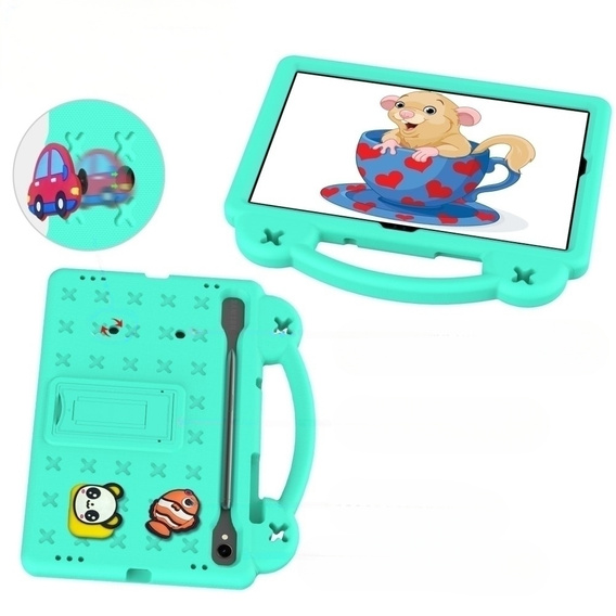Etui do Samsung Galaxy Tab S7/S8/S9, Cute Patterns, z podstawką, Zielone